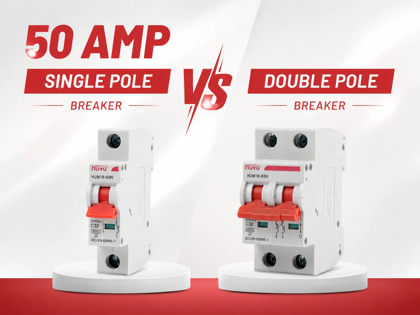 50 Amp Single Pole Breaker vs Double Pole