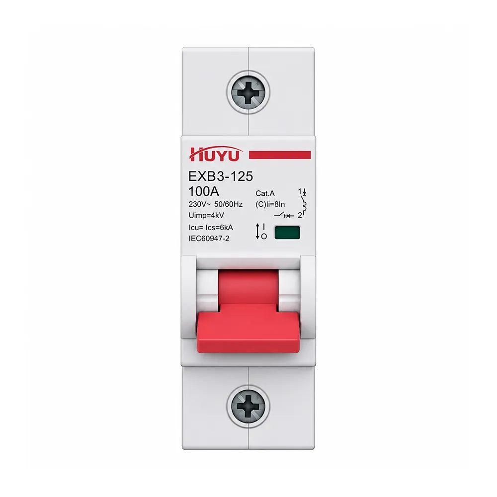 EXB3-125 MCB Breaker - Single Pole to 4 Pole, 1A-63A Front View