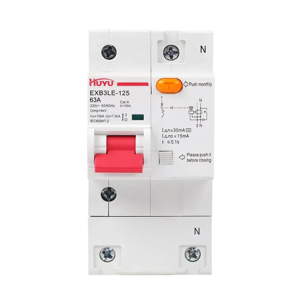 EXB3LE-125 - 125A RCBO Breaker 4P/3P+N,Type AC
