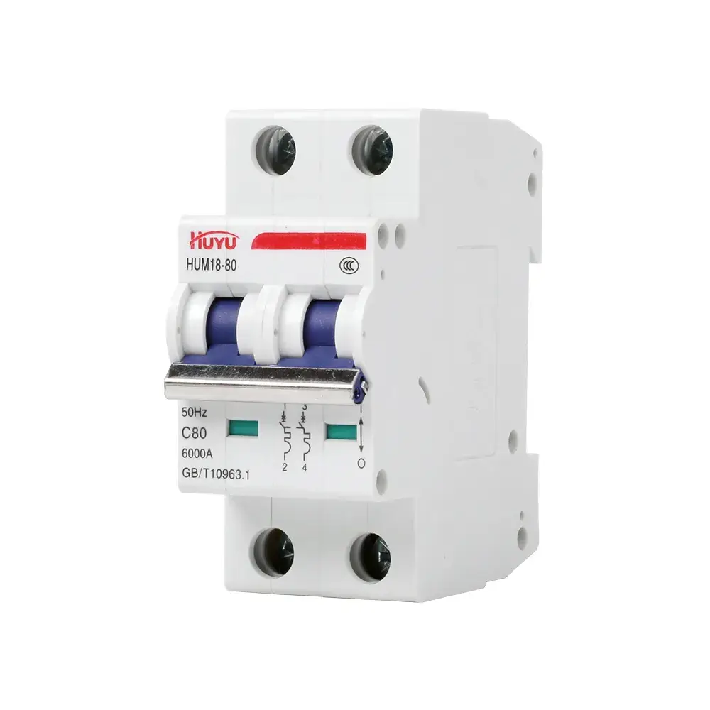 HUM18-80 - Miniature Breaker 80 Amp, 1P to 4P, Type B/C/D