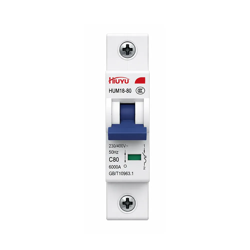 HUM18-80 – Miniature Breaker 80 Amp,1P to 4P,Type BCD Front View