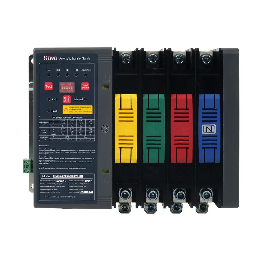 HYET3 Dual Power Auto Changeover Switch - 20A to 1600A,2P/3P/4P