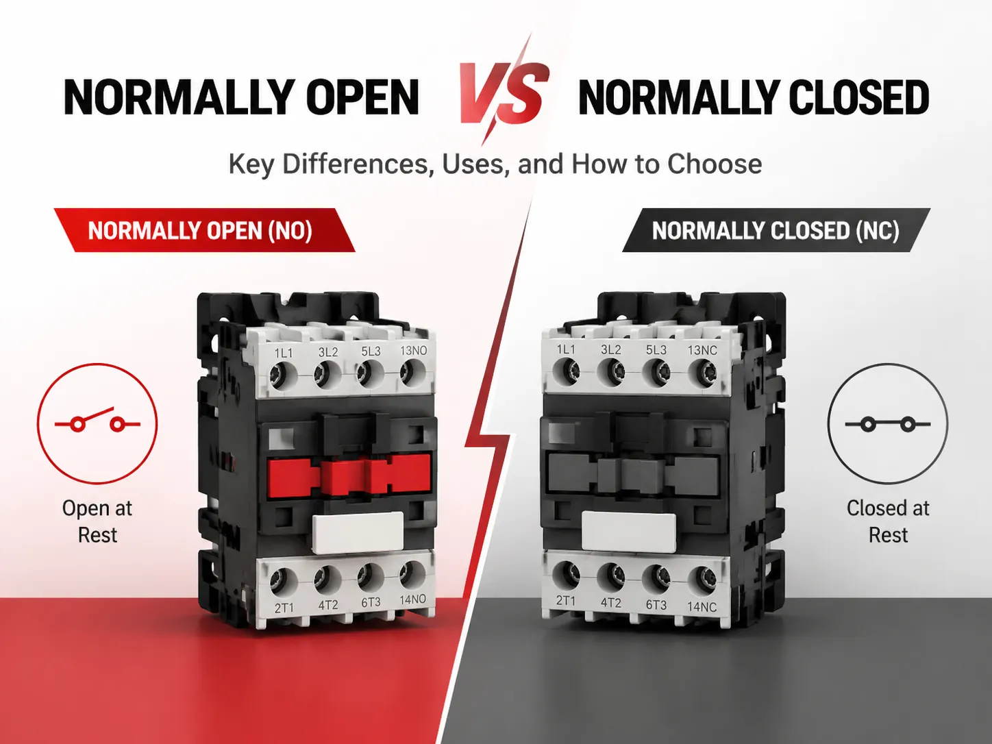 Normally Open vs Normally Closed Contactor