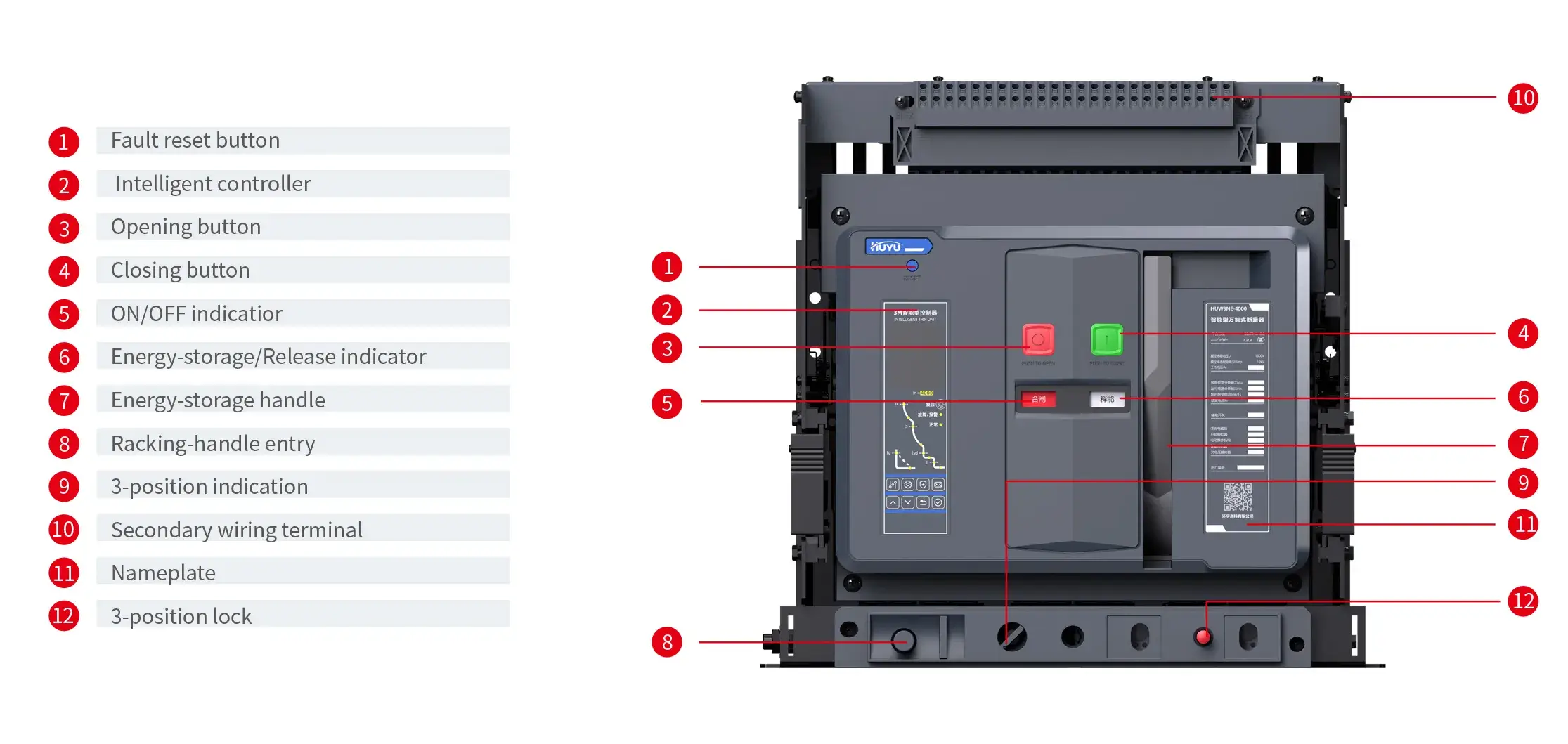 HUW9NE Air Circuit Breaker Operation Diagram