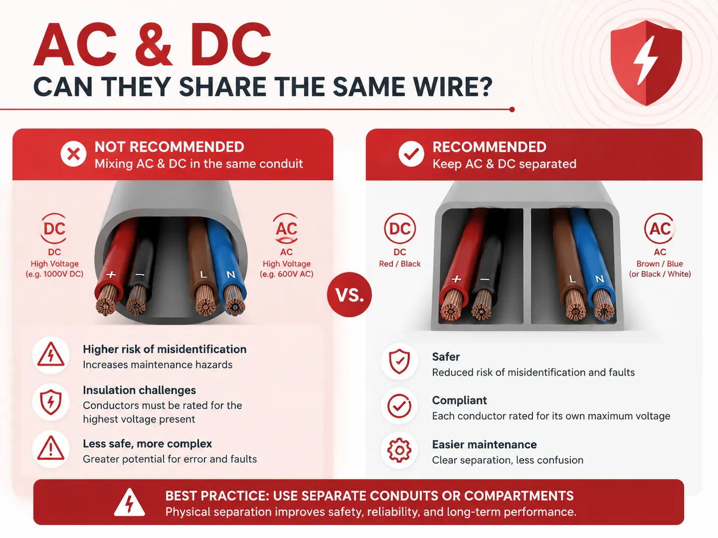 Can AC and DC Share the Same Wire