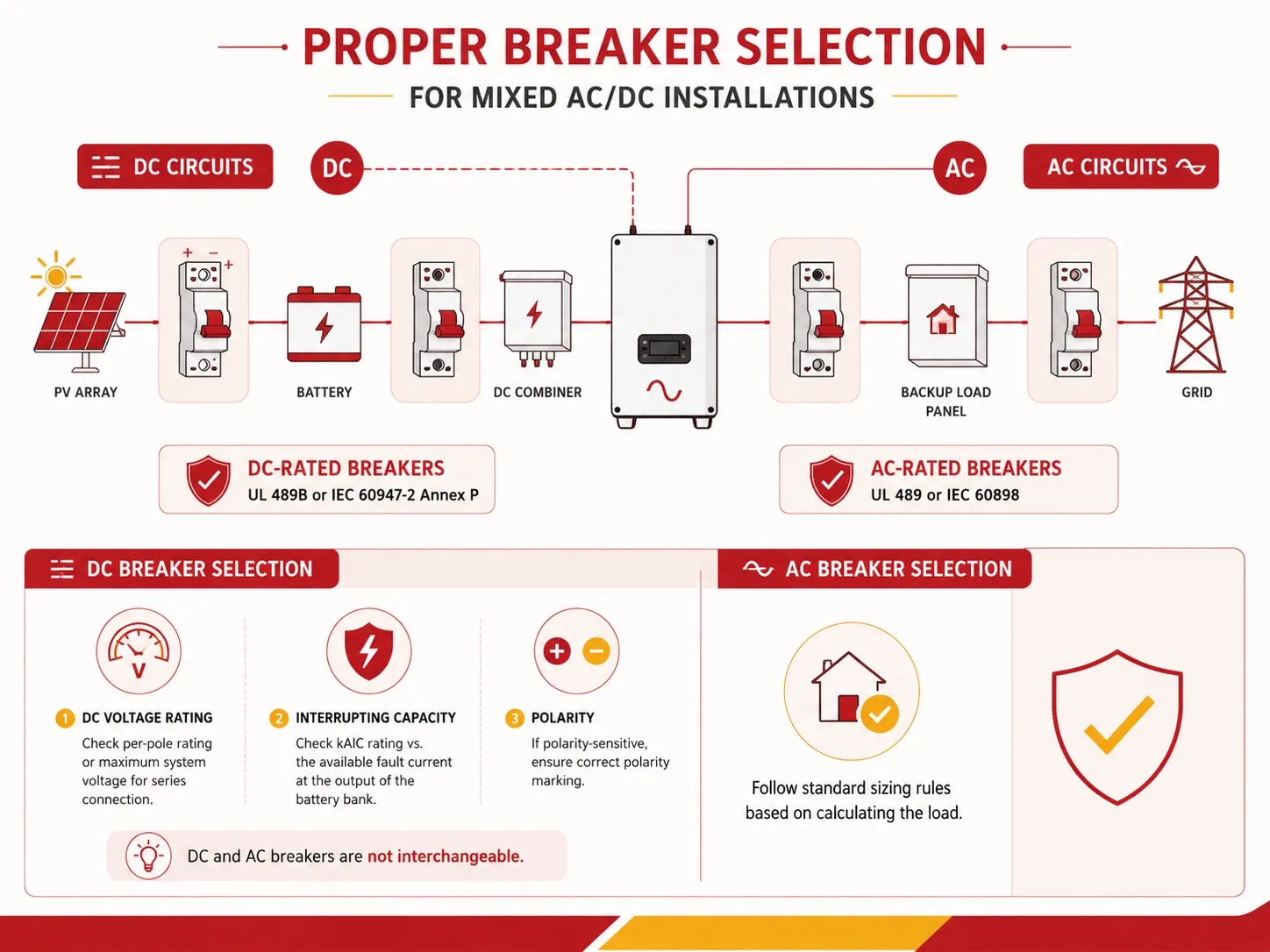 Proper Breaker Selection for Mixed AC-DC Installations