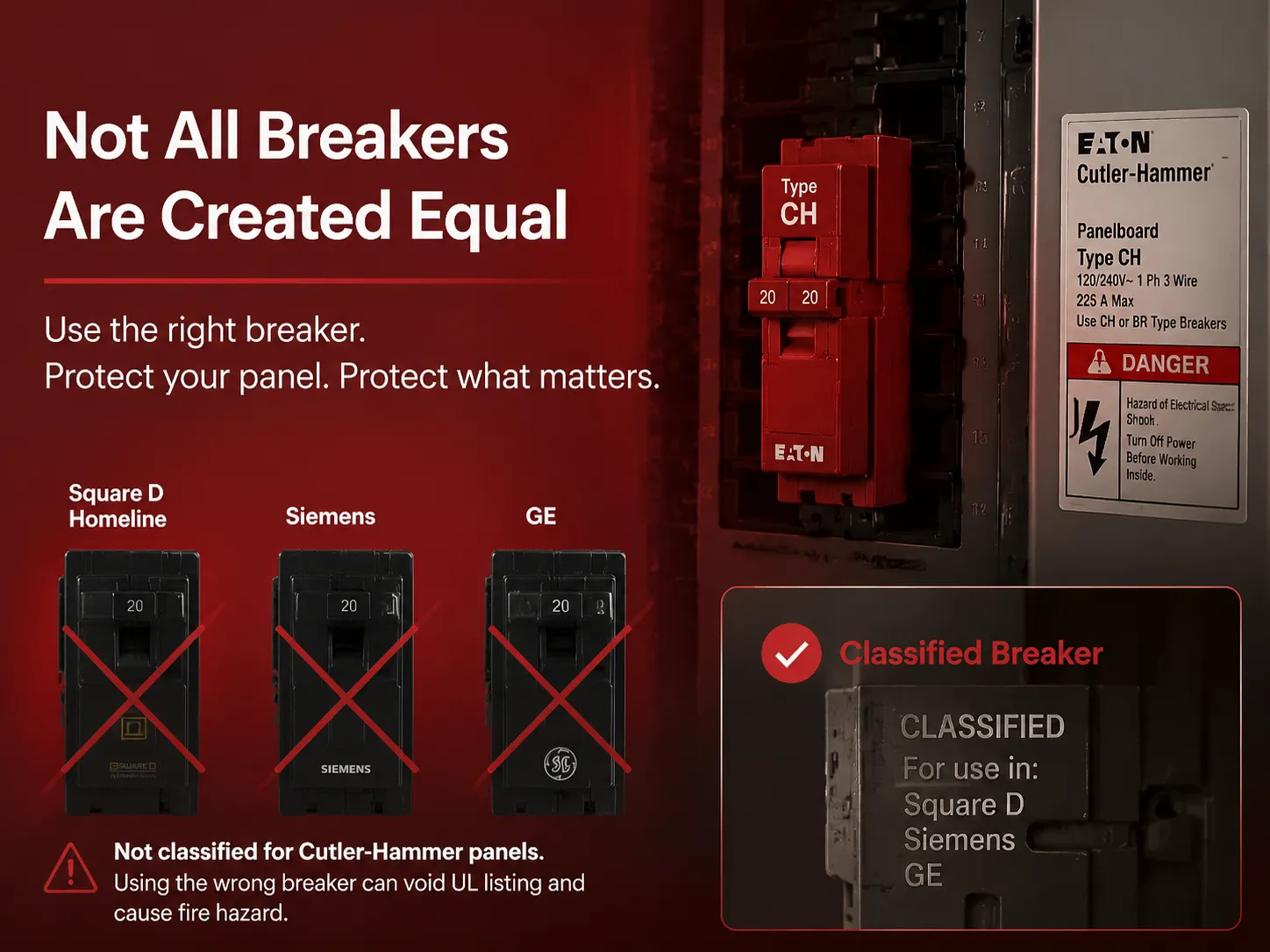 Square D, Siemens, and Classified Breakers