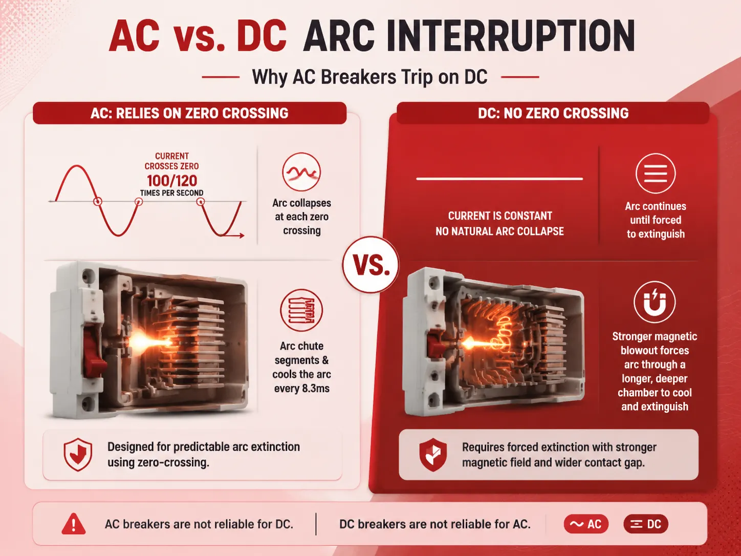 The Arc Extinction Problem AC vs. DC Interruption Physics