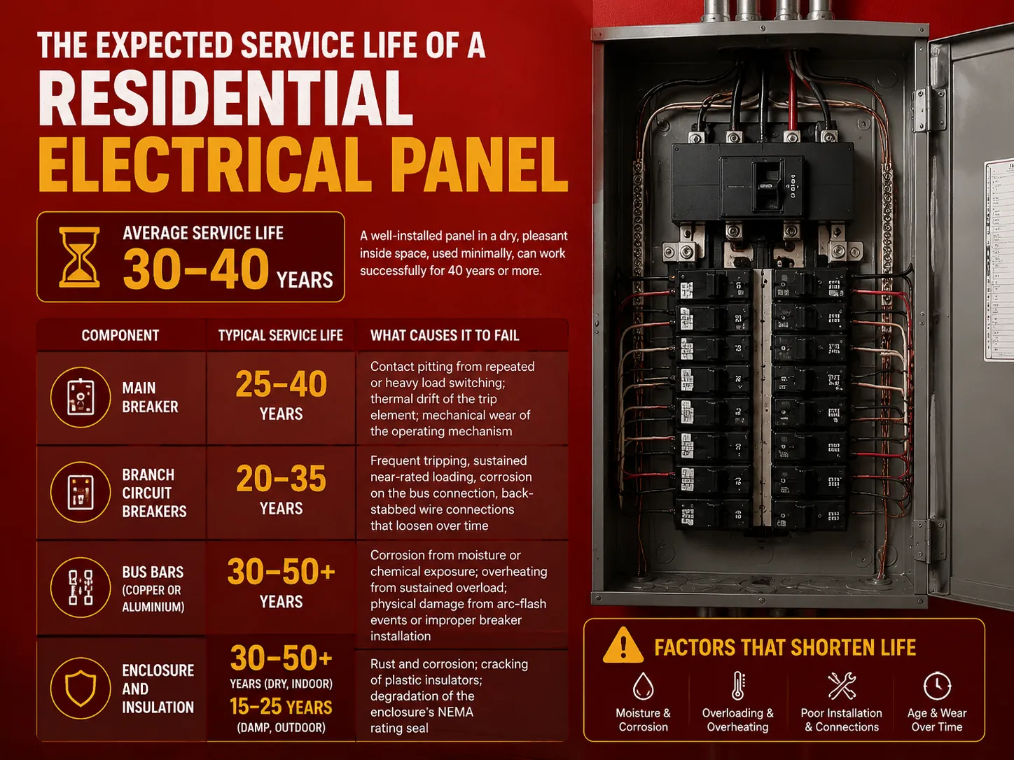 The Expected Service Life of a Residential Electrical Panel