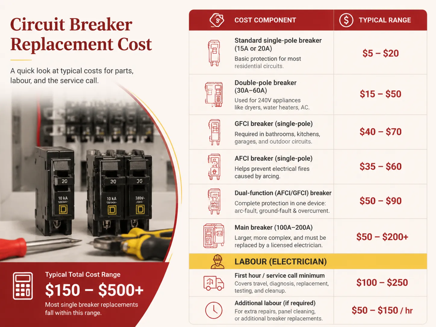 The Total Cost at a Glance Parts, Labour, and the Service Call