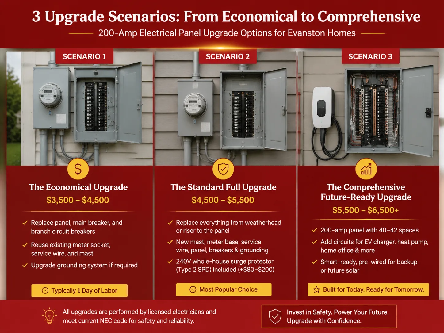 Three Upgrade Scenarios From Economical to Comprehensive