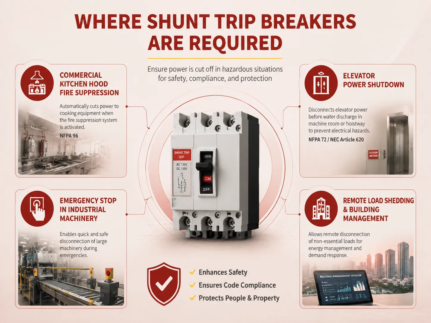 Where Shunt Trip Breakers Are Required