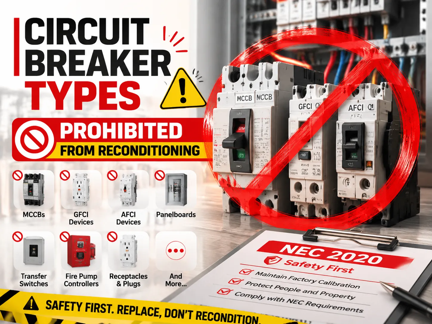 Circuit Breaker Types Prohibited from Reconditioning