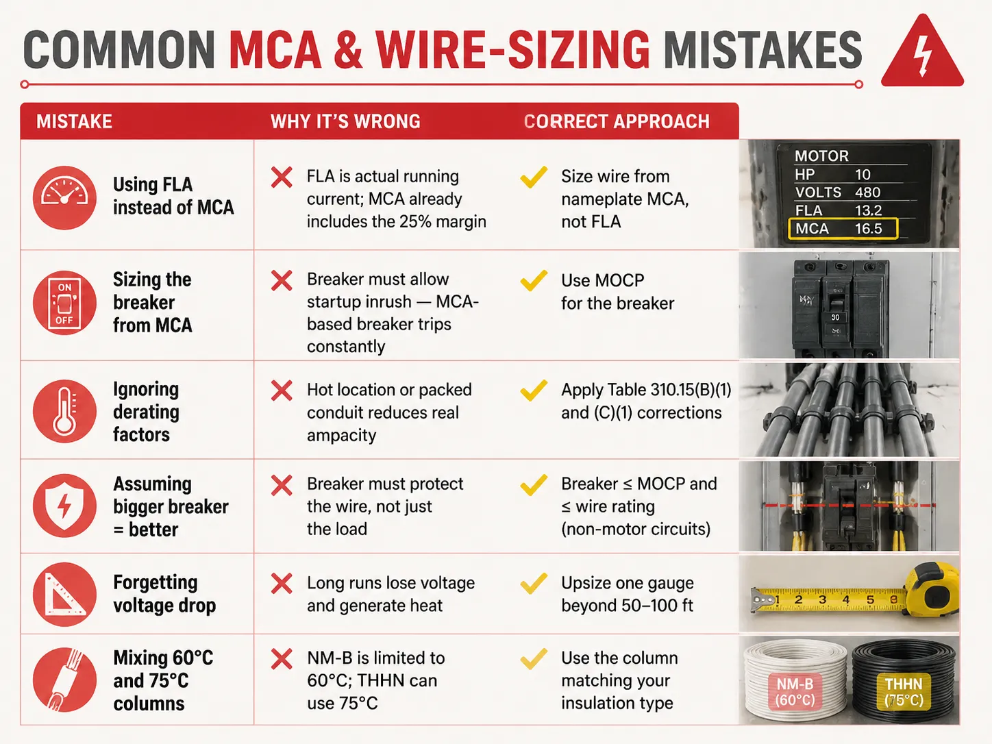 Common MCA & Wire-Sizing Mistakes