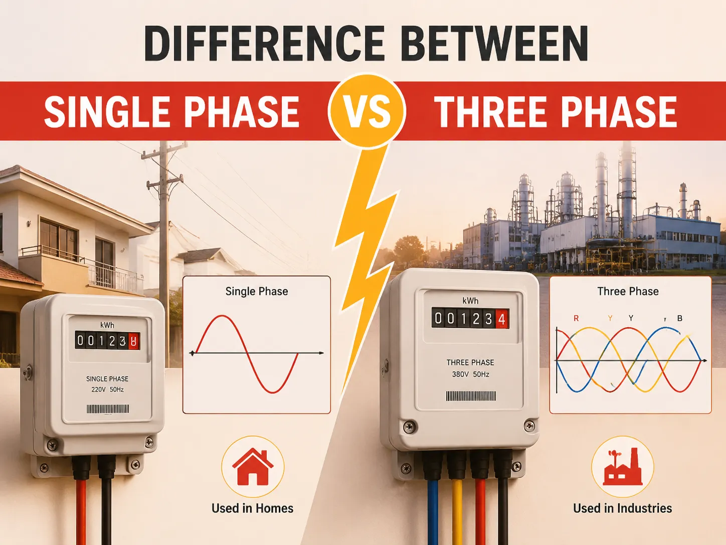 Difference Between Single Phase and Three Phase