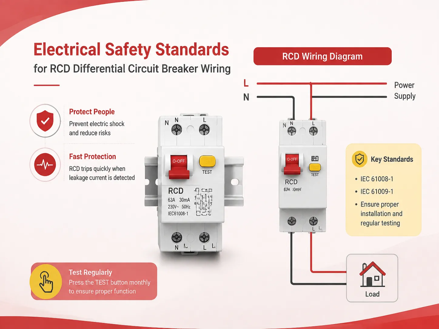 Electrical Safety Standards for RCD Differential Circuit Breaker Wiring