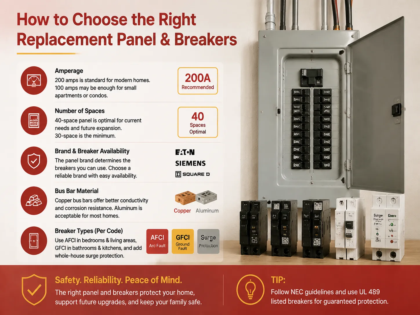 How to Choose the Right Replacement Panel and Breakers