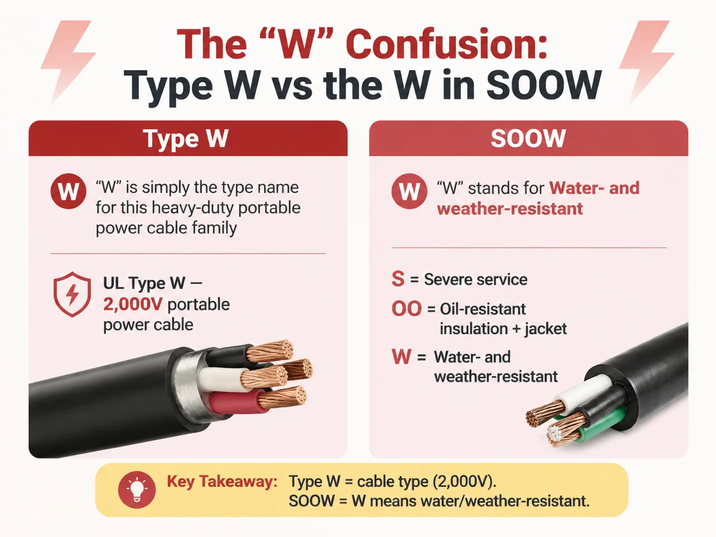 Type W vs the W in SOOW
