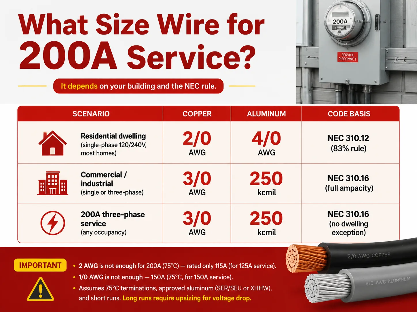 Wire Size for 200A Service