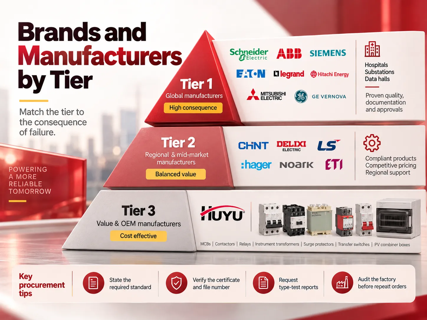 Brands and manufacturers by tier