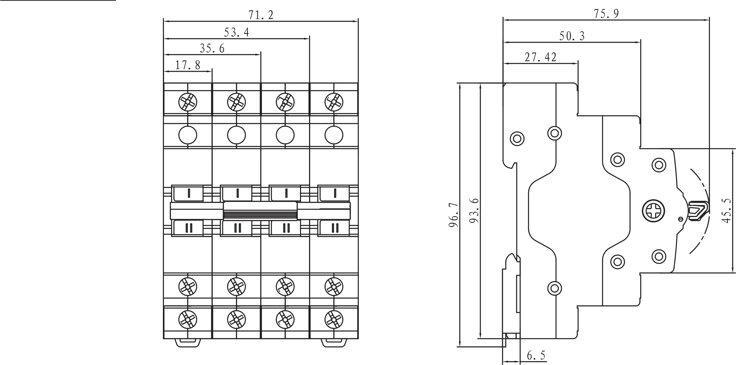 EXBZ7-63 changeover switch wiring and panel installation