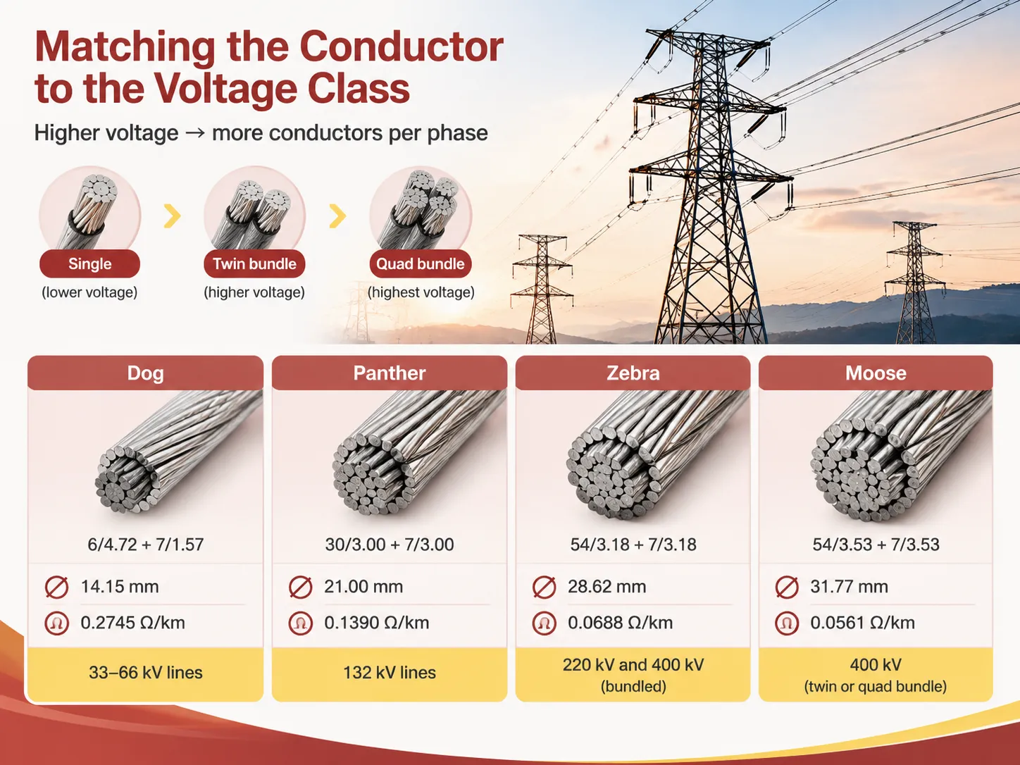 Matching the conductor to the voltage class