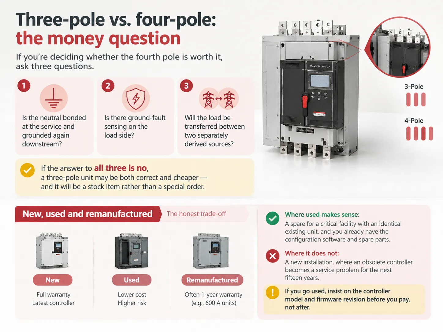 Three-pole versus four-pole the money question