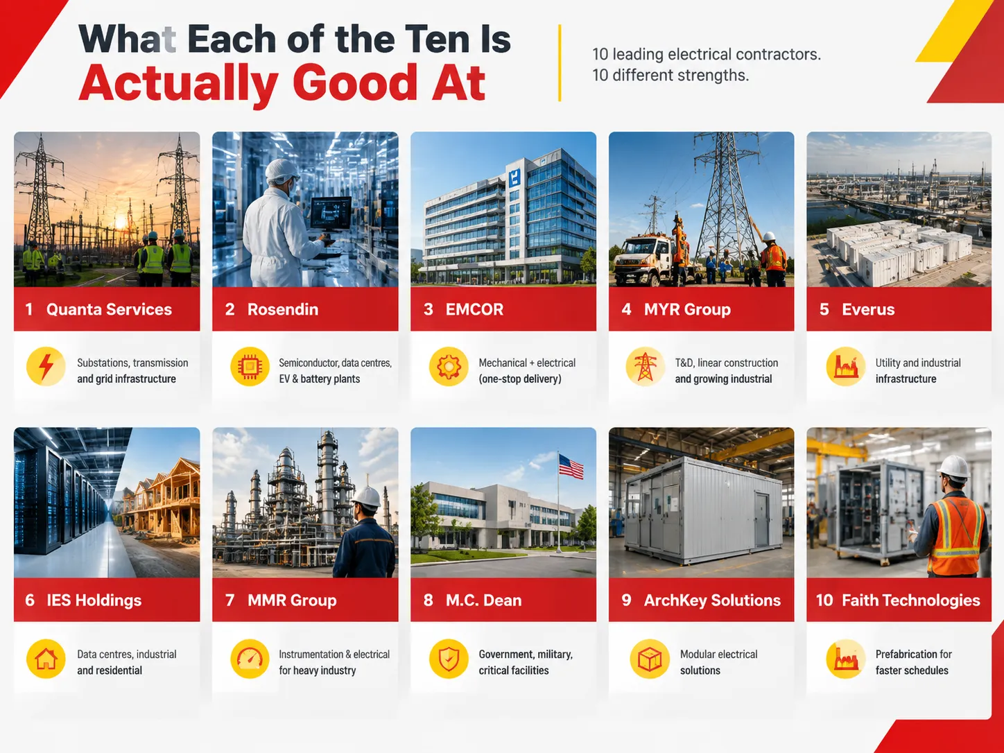 What Each of the Ten Is Actually Good At