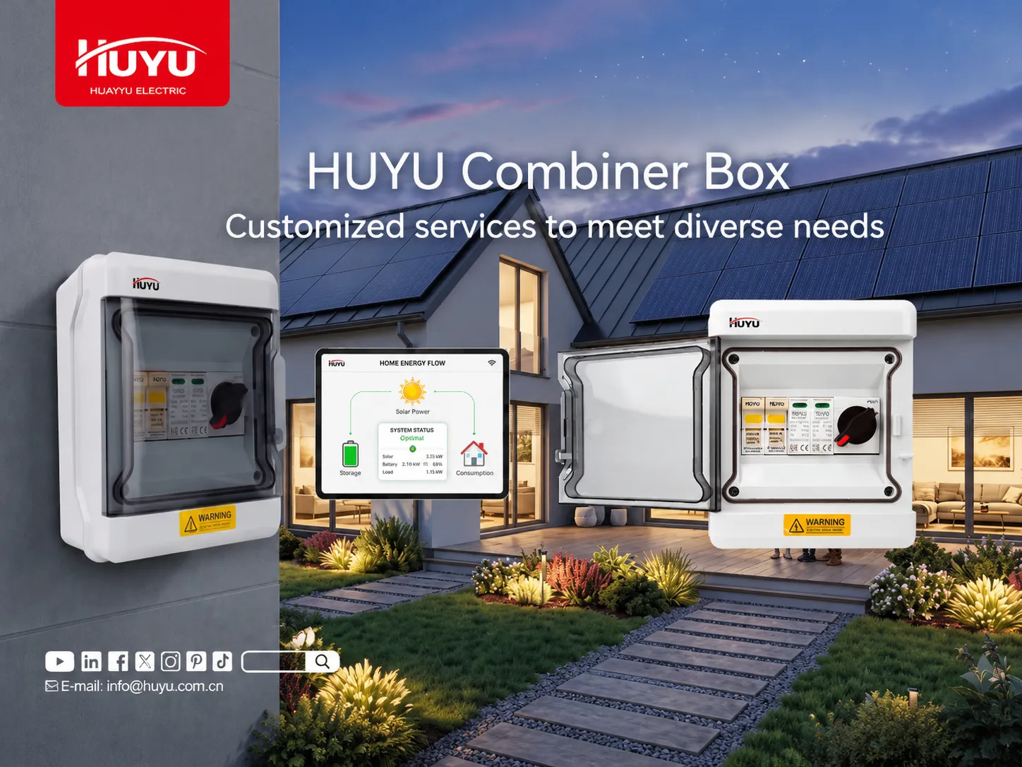 Customized HUYU Combiner Box for Residential PV