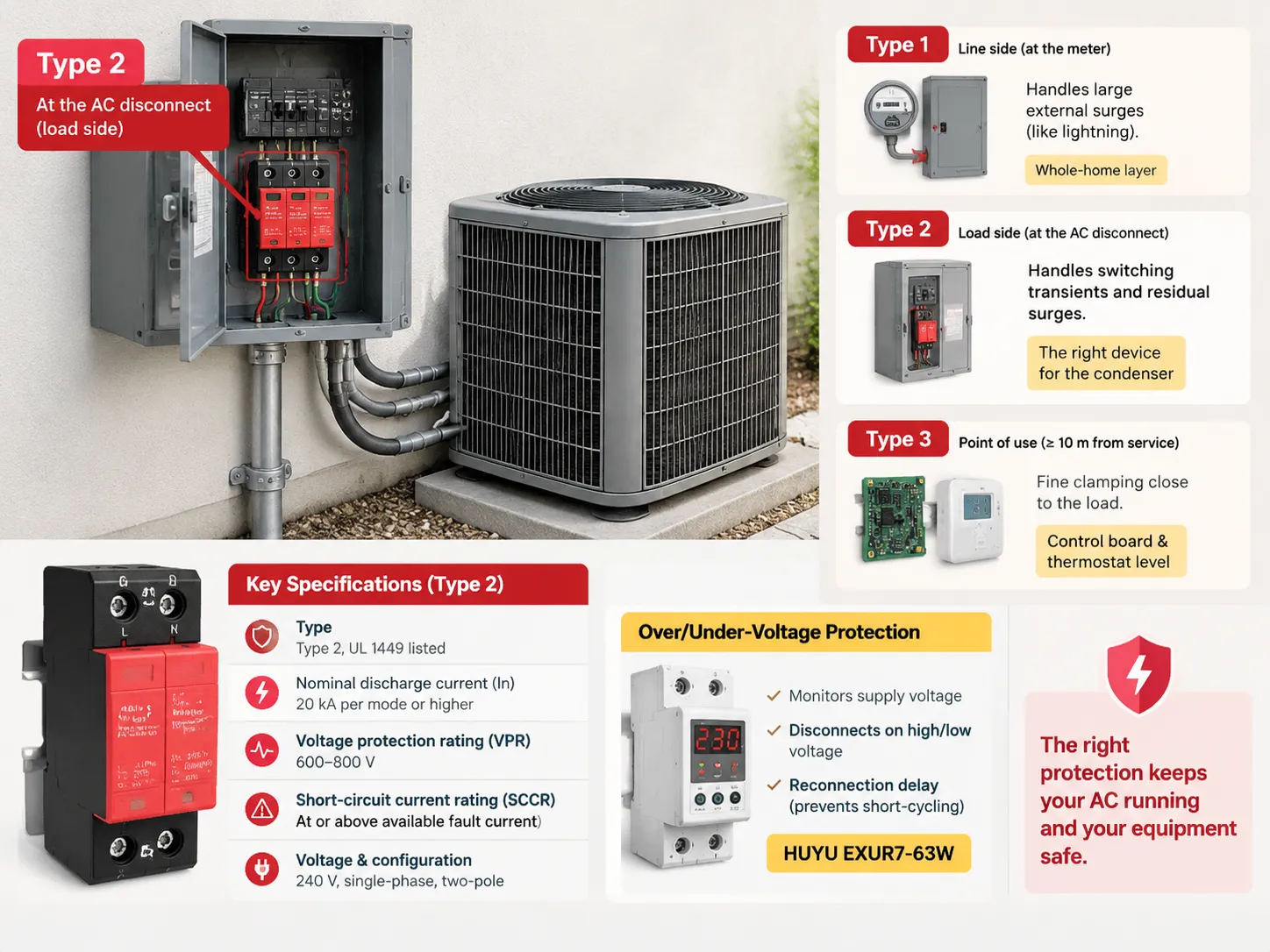 Type 1, Type 2 and Type 3 at an AC Disconnect