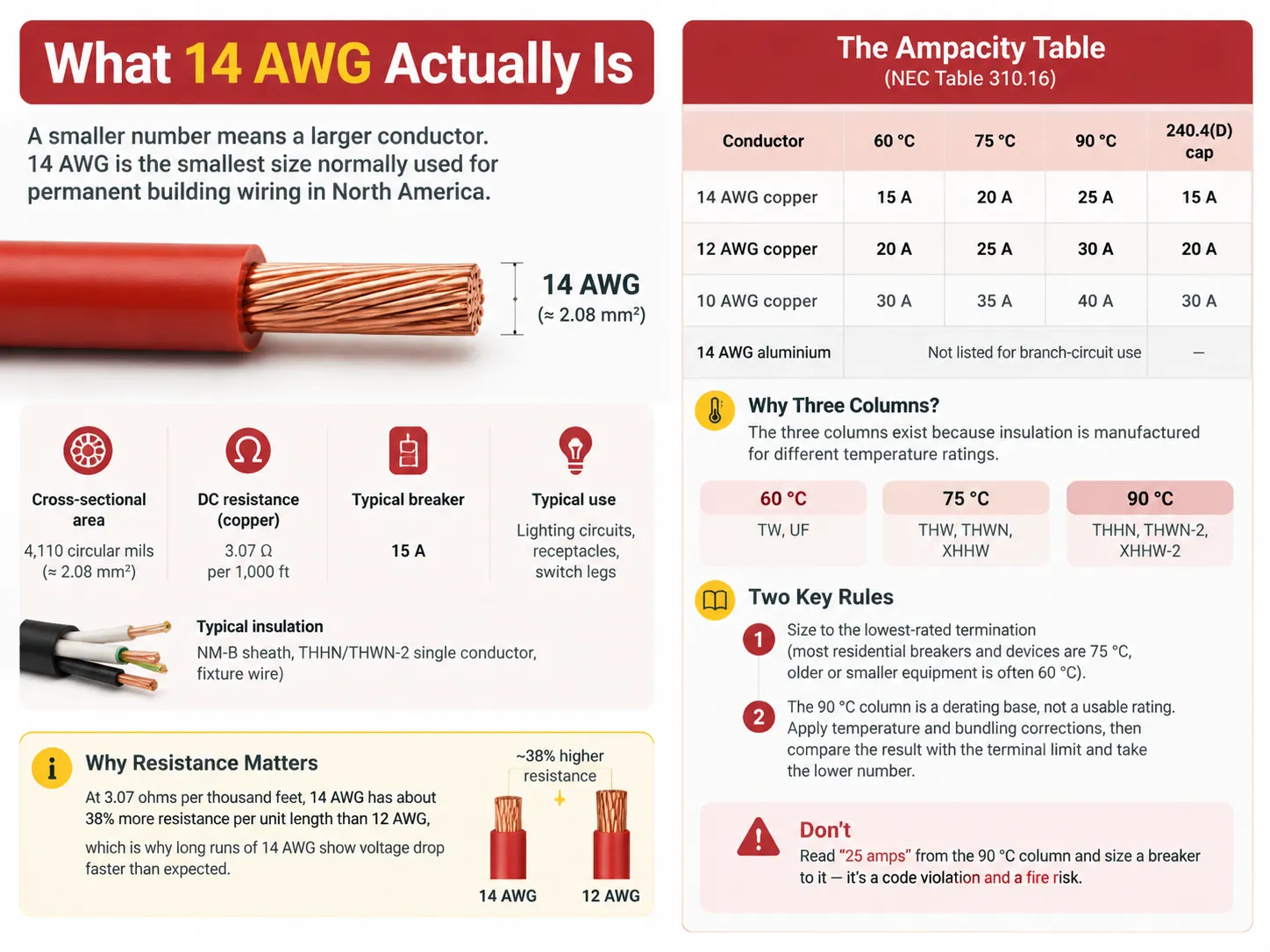 What 14 AWG Actually Is and The Ampacity Table