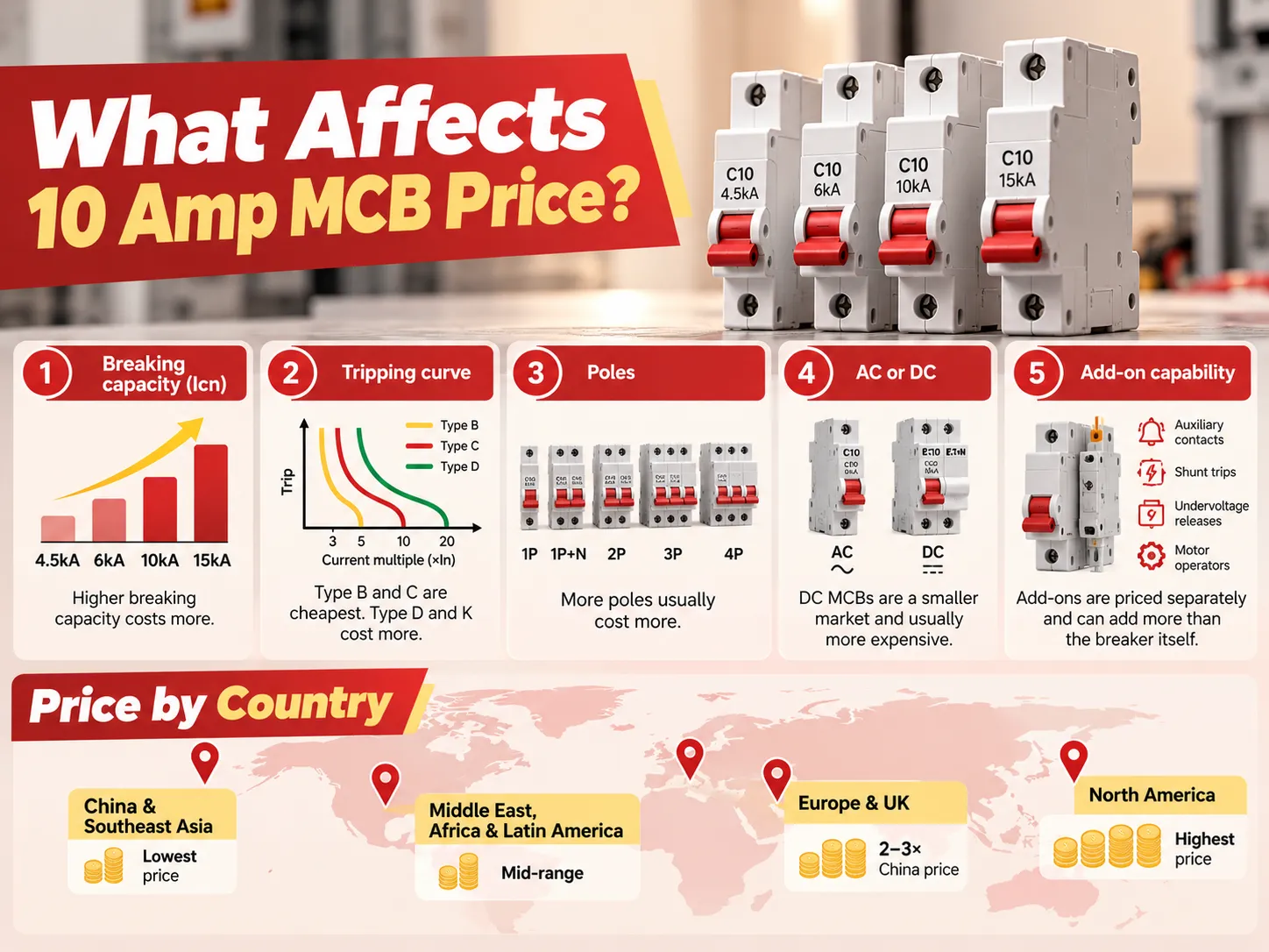 what affects 10 amp mcb price